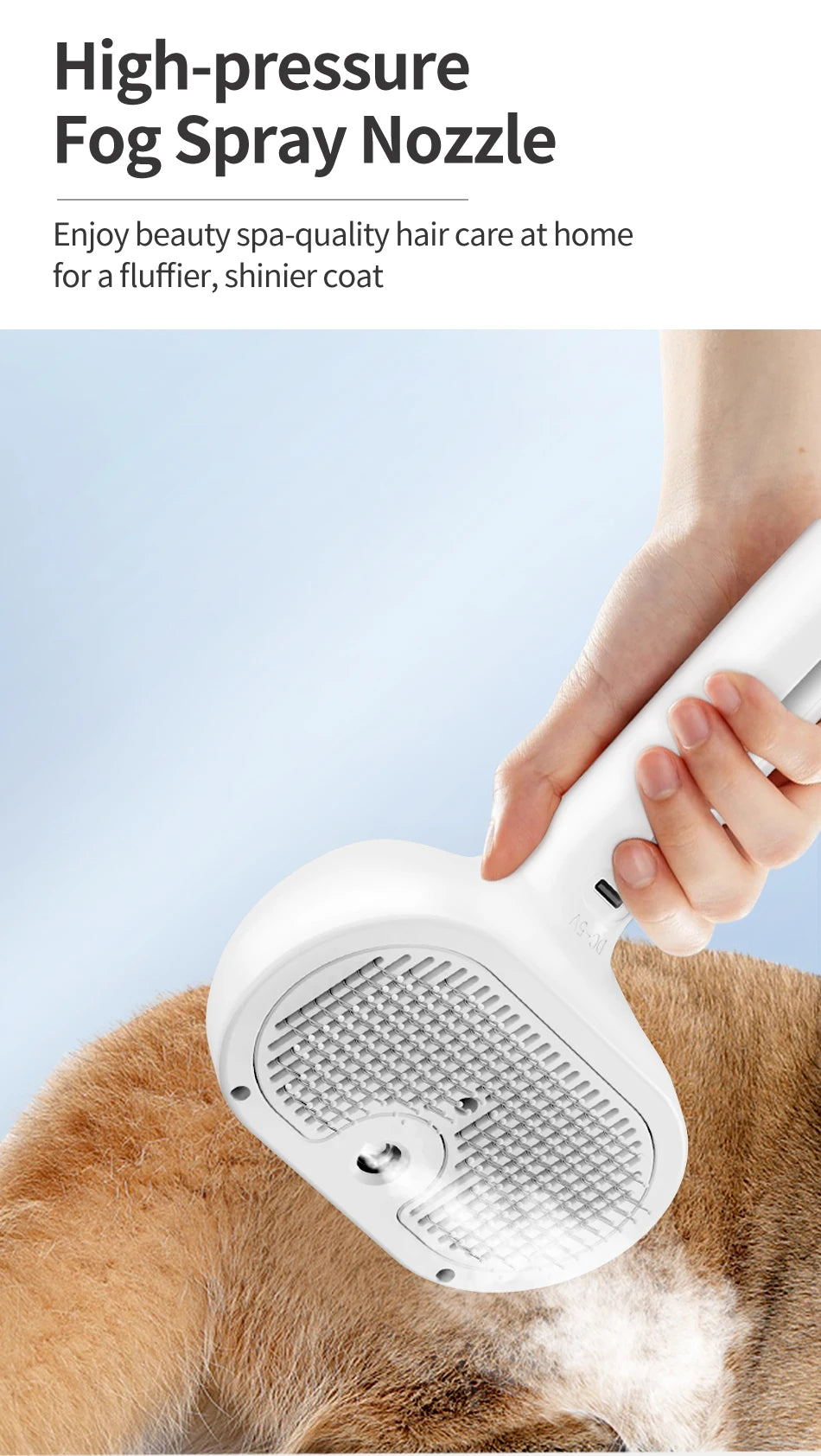 ROJECO Pet Comb Steam Brush For Cat Dog Electric Hair Brushes Hair Remove Wireless Cat Hair Rstraighte Comb Pet Cleaner Supplies