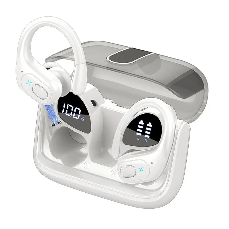 Wireless Earbuds Bluetooth 5.4, 75H Playtime Hi-Fi Stereo Deep Bass, ENC Mic IPX7 Waterproof Earhooks Sport Earphones.