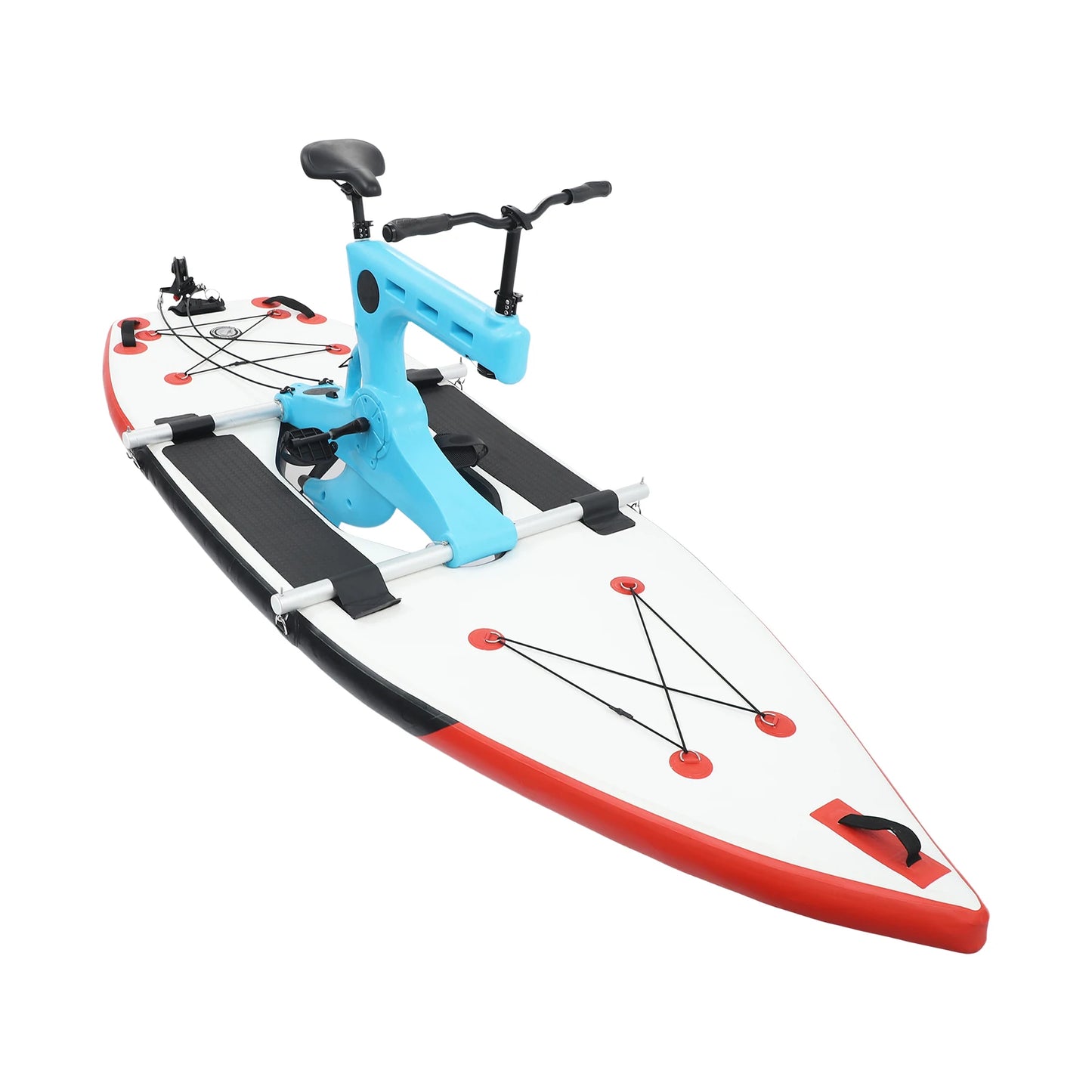 Water Bicycle for 1 Person, Adjustable Seat Handlebars 90° Rotate, Inflatable SUP Board with Elastic Cargo Rope