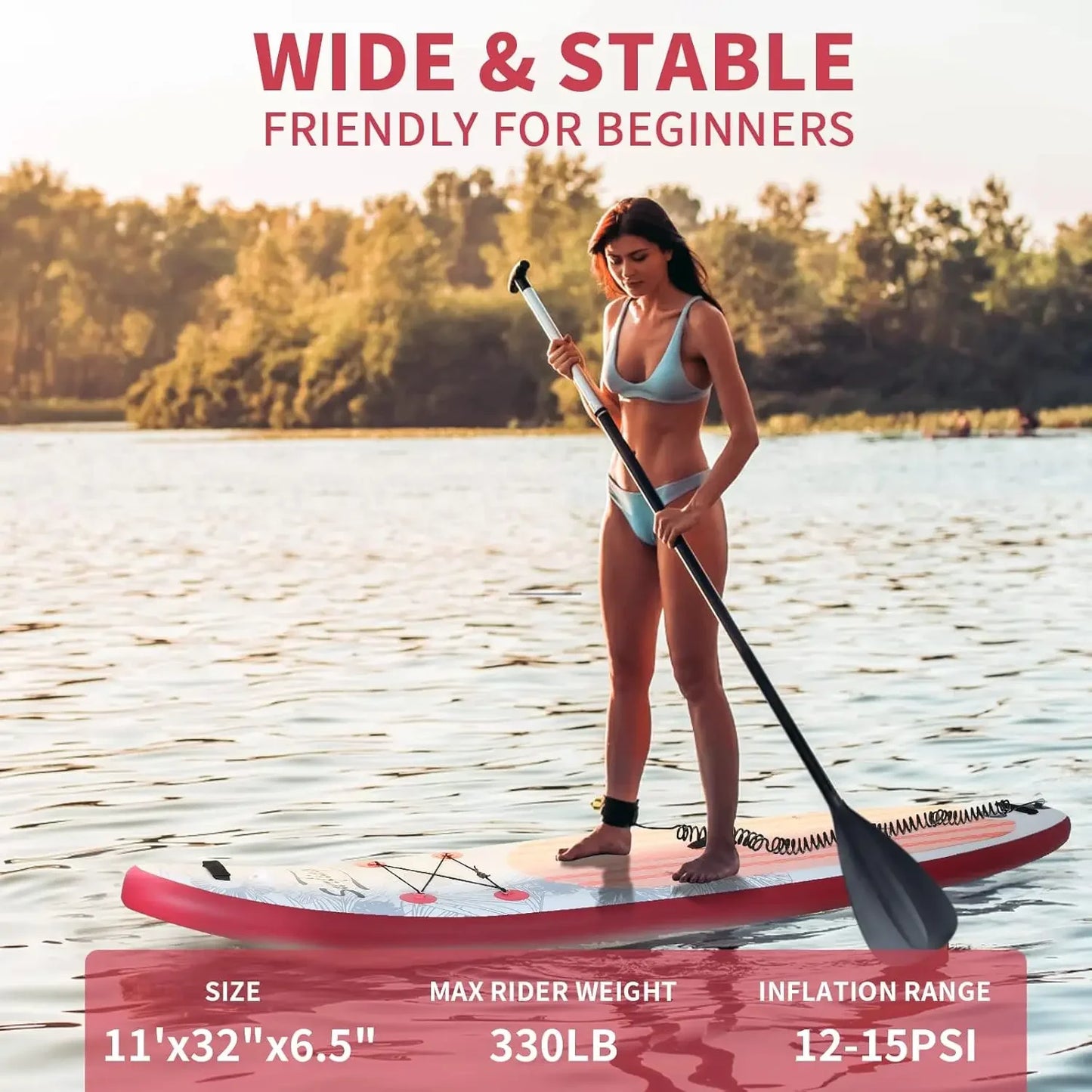 Inflatable Stand Up Paddle Board with Kayak Seat, Non-Slip Deck SUP Paddle Board with Premium KayakPortable Standing Boat for