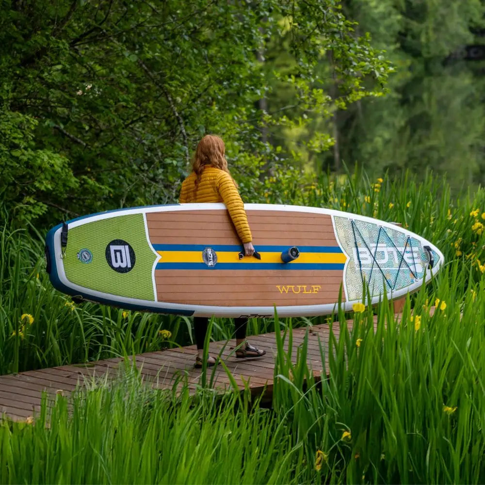Wulf Aero Inflatable Stand Up Paddle Board Kit Includes Accessories Adjustable Paddle iSUP Travel Bag Blow Up Pump Safety SUP C