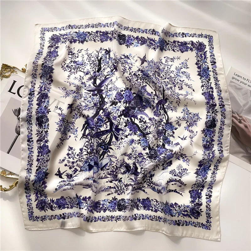 2026 New Fashion 70X70cmPrinted Women's Scarf Pashmina Silk Scarf Square Shawl Decorative Headband Neck Luxury Design Bandana