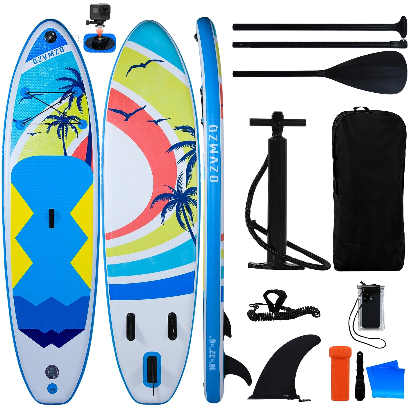 10ft Inflatable Stand Up Paddle Board with Premium Accessories,Portable SUP Paddleboard Adults & Youth of All Skill Levels