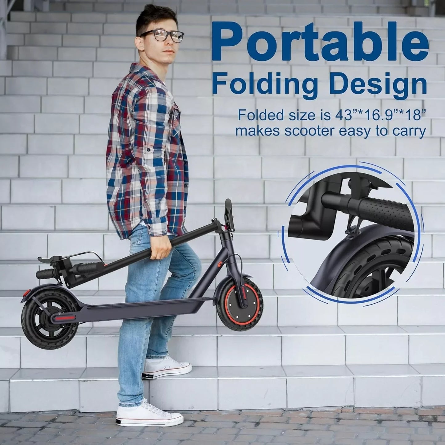 AOVOPRO LADPED LP60 Electric Scooter 350W 19mph Max Speed 8.5inch tire Folding Electric Scooter 16miles Max Range for Adult