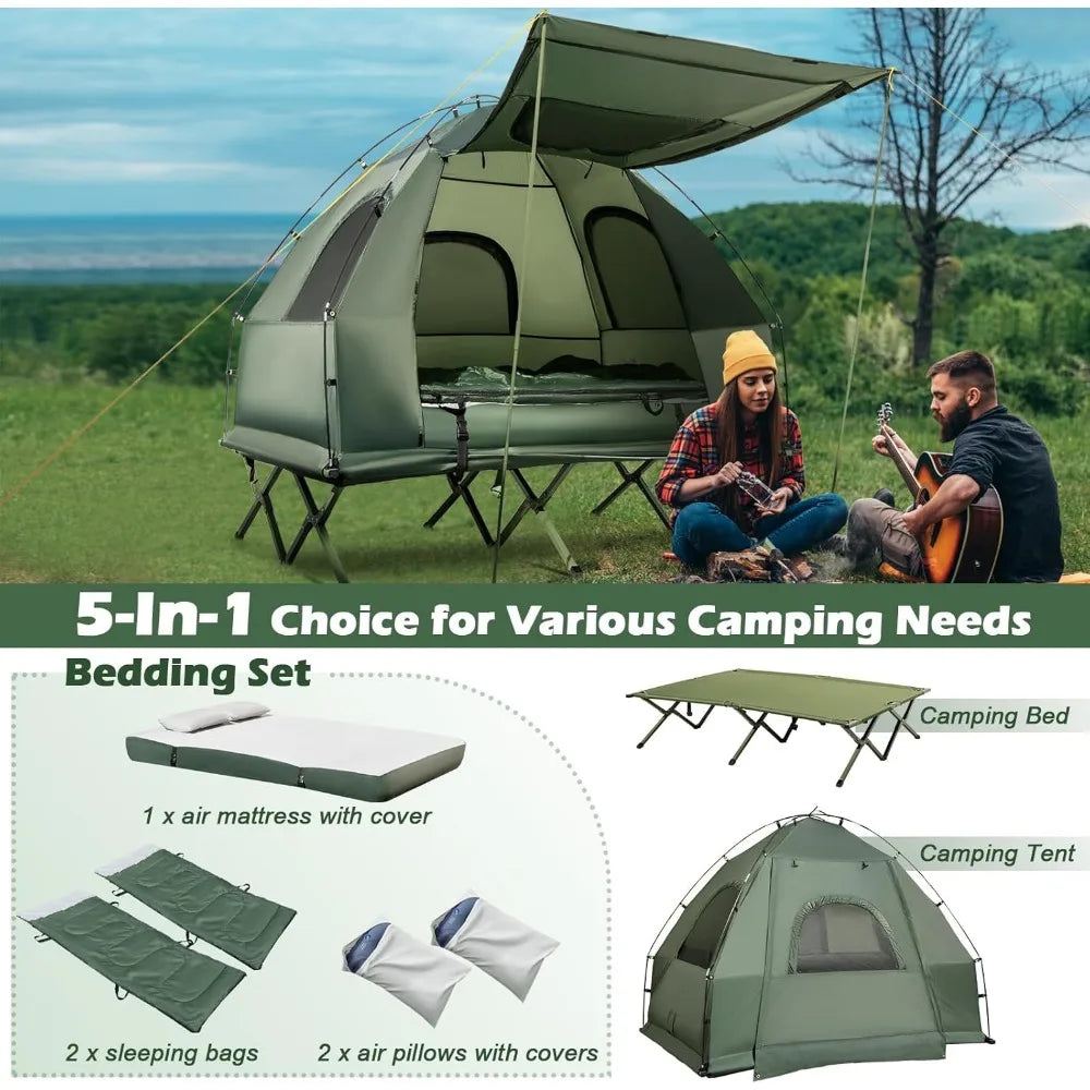 Gigatent 4-Person Camping Tent: Roomy, Lightweight, Durable for Outdoor Adventures - Weatherproof and Flame-Resistant Hiking She