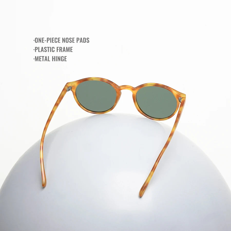 Toketorism Vintage Round Polarized Sunglasses For Women UV400 Men's Fashion Glasses