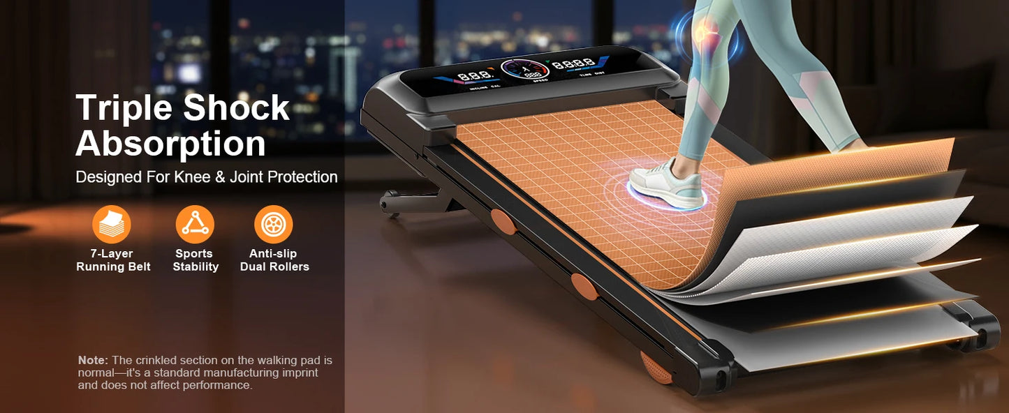 3.5HP Walking Pad Treadmill with 17% Auto Incline 12-Level,450 lbs RGB UI Screen,3 in 1 Under Desk Treadmill with Auto Incline