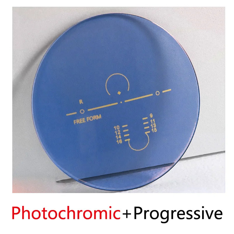 Color Progressive Photochromic Anti Blue Ray Multi Focus Prescription Lens Sunglasses Optical Diopter Lenses 1.56-1.74 MR-8 2pcs
