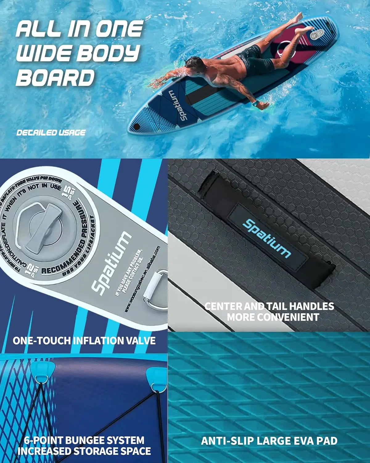 Spatium Inflatable Paddle Board, Stand Up Paddle Board, Sup Board for Adults with Premium Sup Accessories