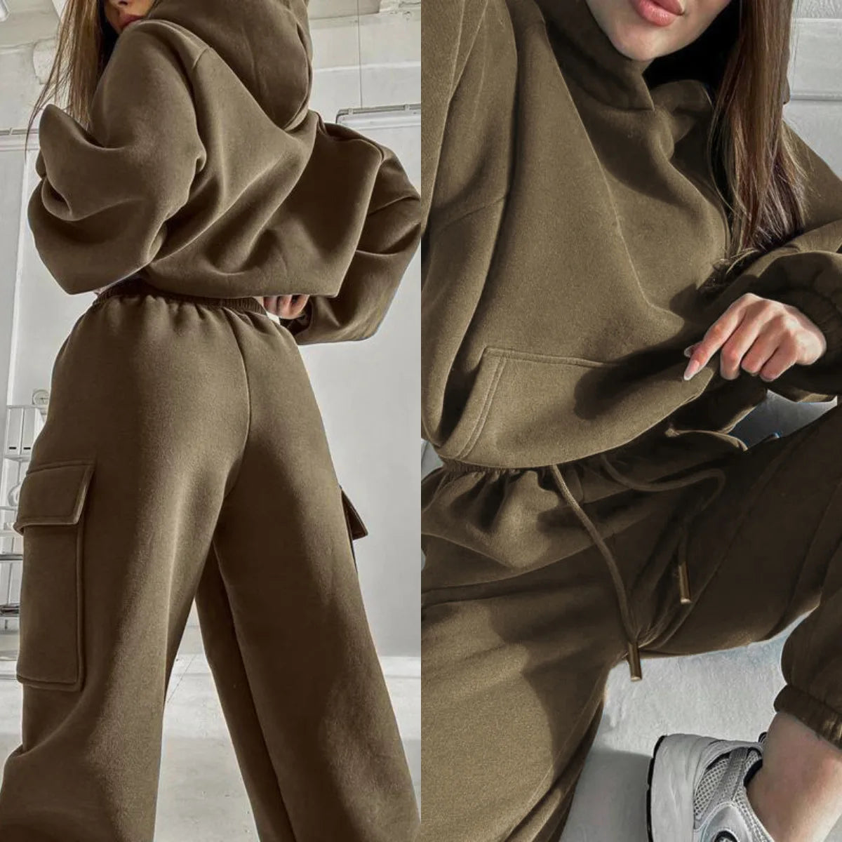 Sweatsuit Spring Outfits Women Sport Suit Zip Up Hoodie Jacket Sweater+Pant Running Jogging Workout Casual Set Tracksuit