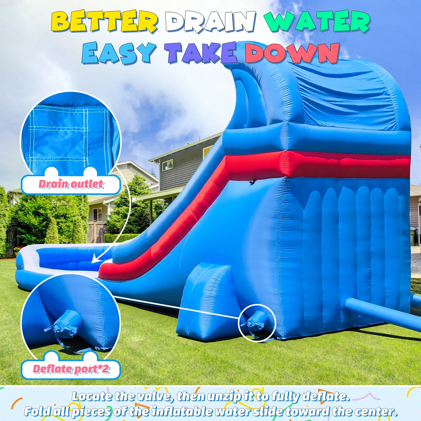 Grade Inflatable Water Slide with Splash Pool Bouncy Castle for Adults and Kids Includes Blower