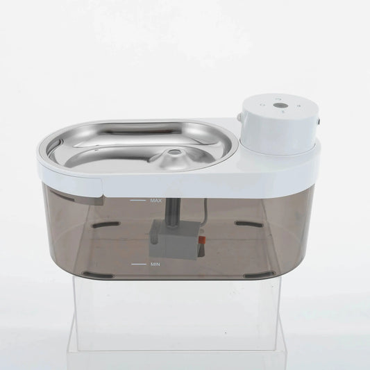 Cordless Pet Water Fountain 4L, Stainless Steel Automatic Cat Dog Fountain with 3 Drinking Modes & 5000A Battery, Filter System