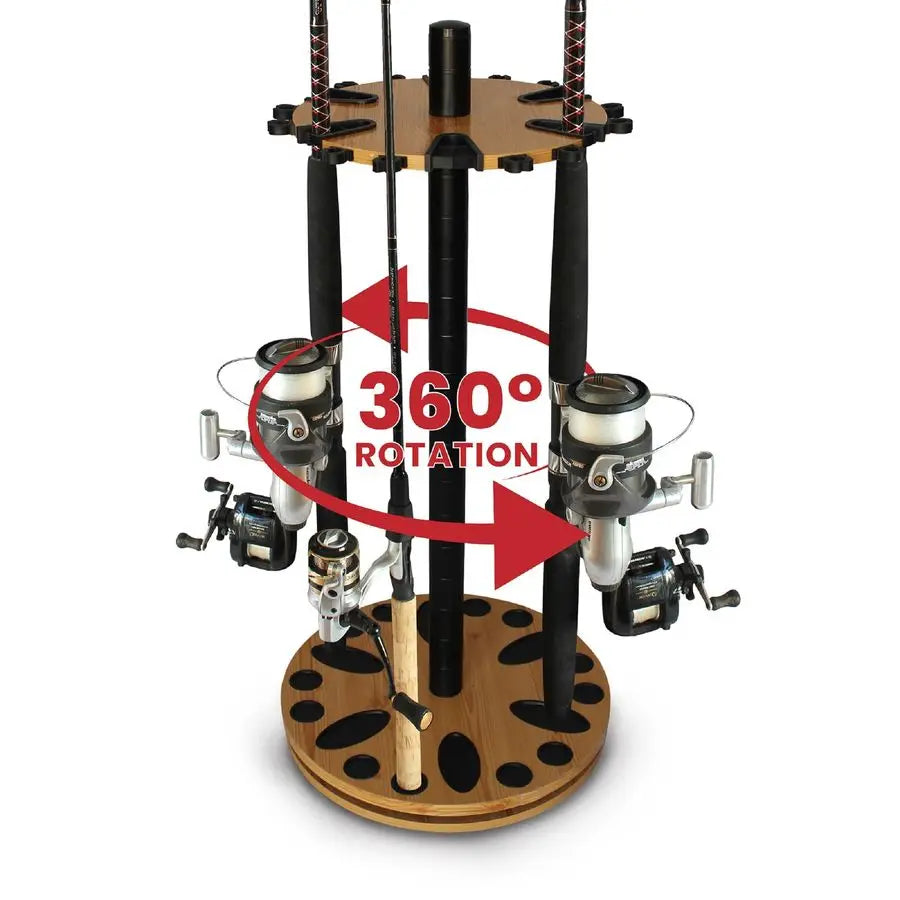 Creek Creations Fishing Rod Holder 360 Spinning Rack for Garage Organization and Storage, Pole Holder for Reels, Gear, Accessori
