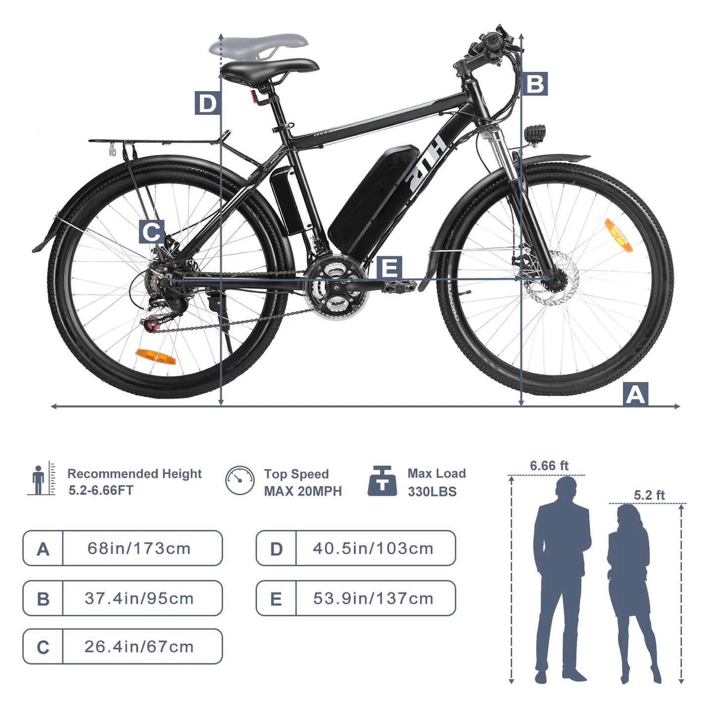 1000W Motor Peak 48V Electric Bike for Adults, 26 inch Electric Mountain Bike with Removable Battery,50Miles Range 20MPH E-bike