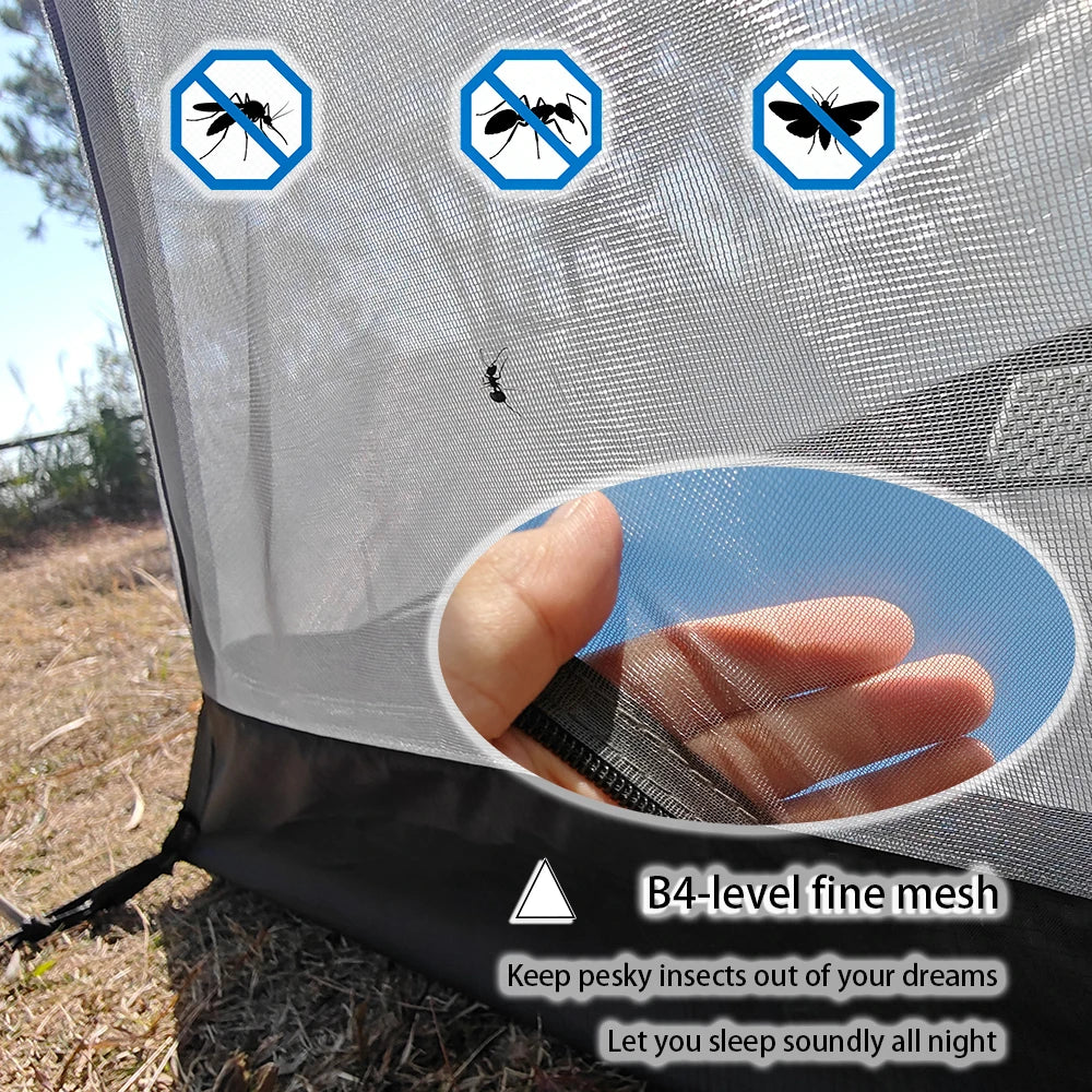 A-Tower Mesh Tent Outdoor Backpacking Camping Hiking Portable Inner Tent Anti-mosquito and Insect Solo Poleless Bivy Tent