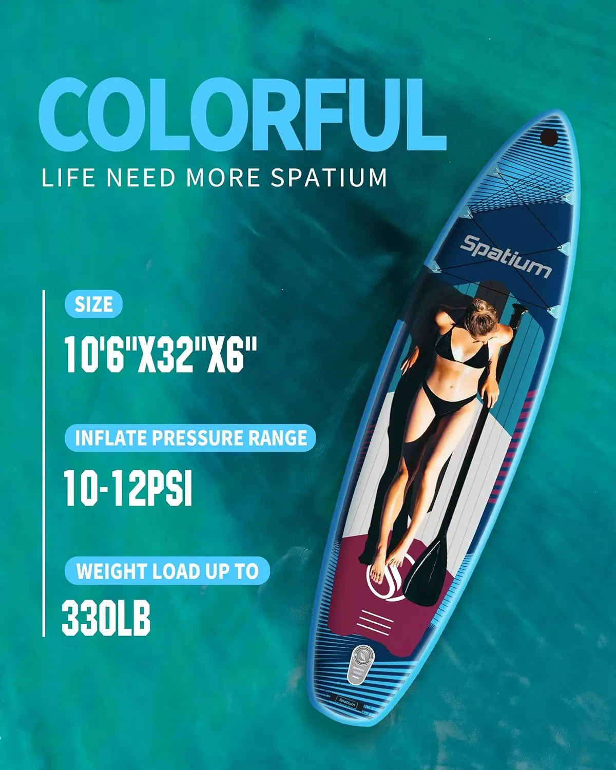 Spatium Inflatable Paddle Board, Stand Up Paddle Board, Sup Board for Adults with Premium Sup Accessories