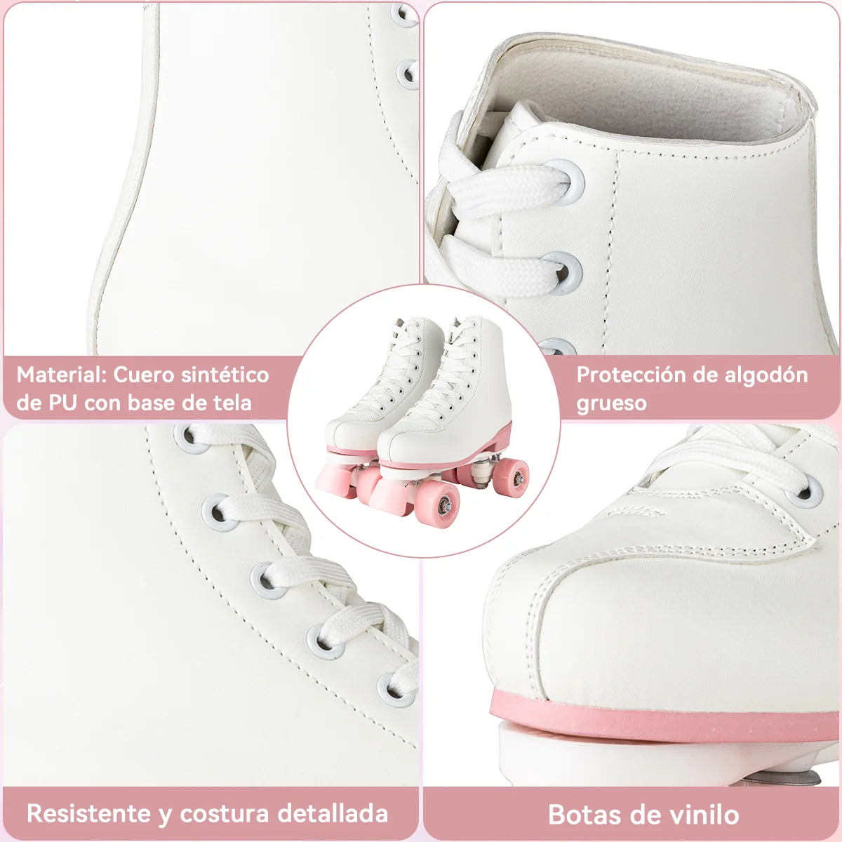 Quad Roller Skates Size 32-40 Adult Women Flashing 4 Wheels Skate Shoes Kids Girls Beginner Outdoor Skating Training Sneakers