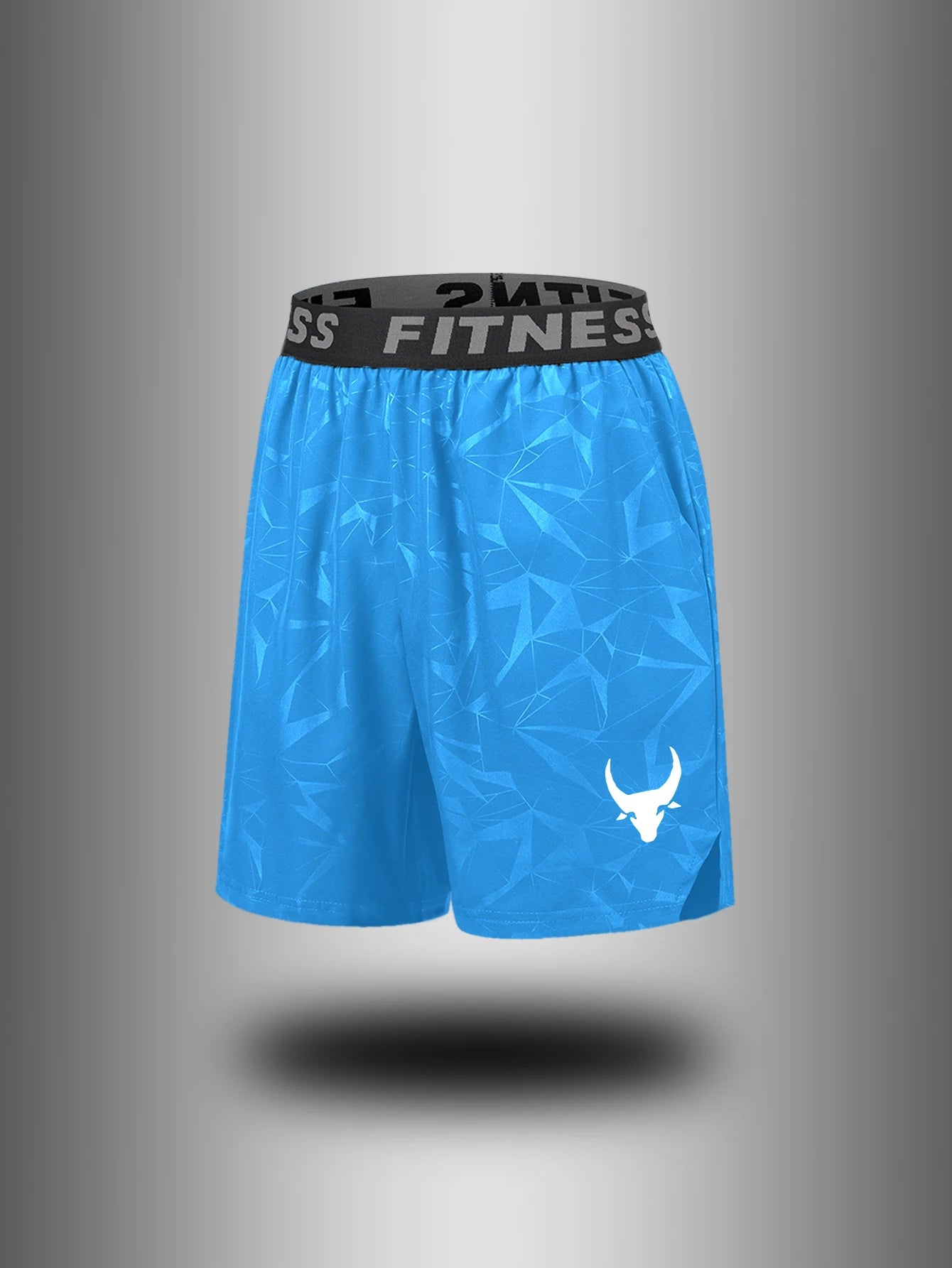 Men'S Athletic Quick-Dry Casual Elastic Waistband Shorts Set with Geometric Print Summer Sports Wear