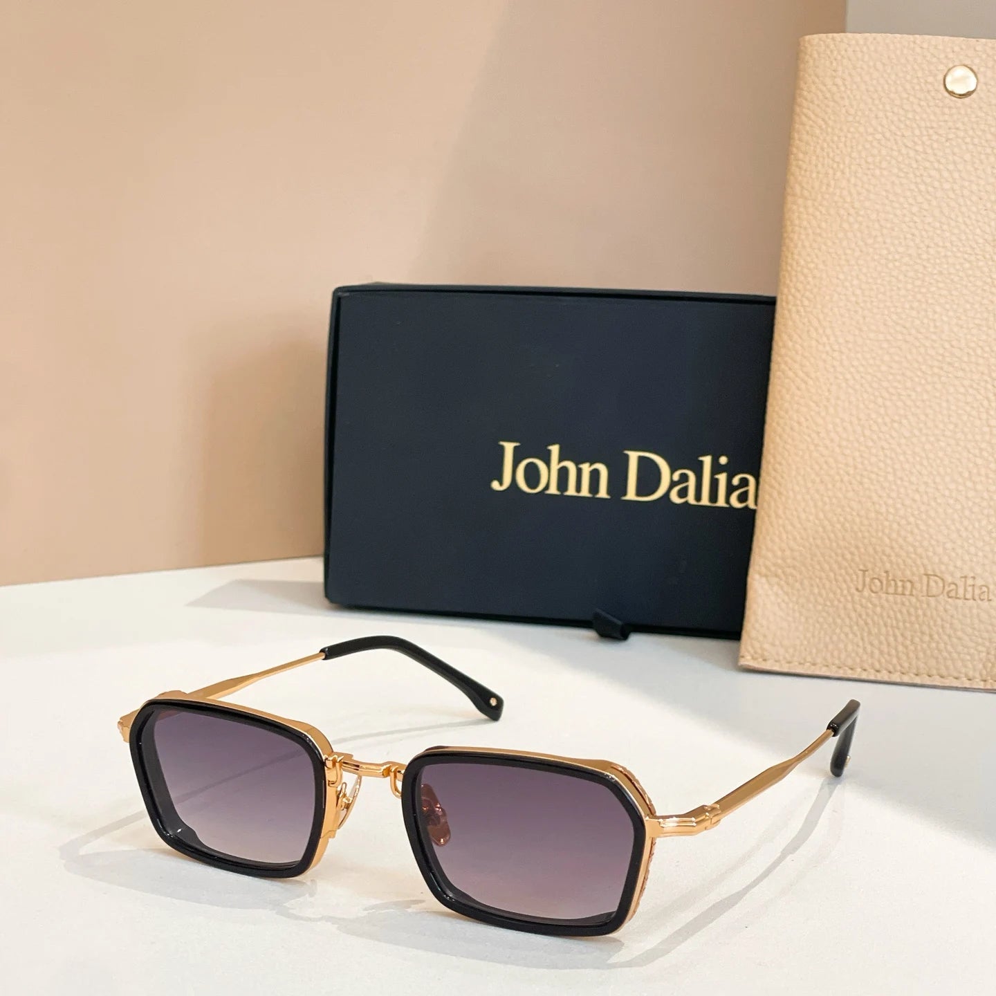 Top Quality For JOHN DALIA JD Paul Classic Alloy Frame Sunglasses Polarized Vintage Fashion Eyewear for Men and Women With Box