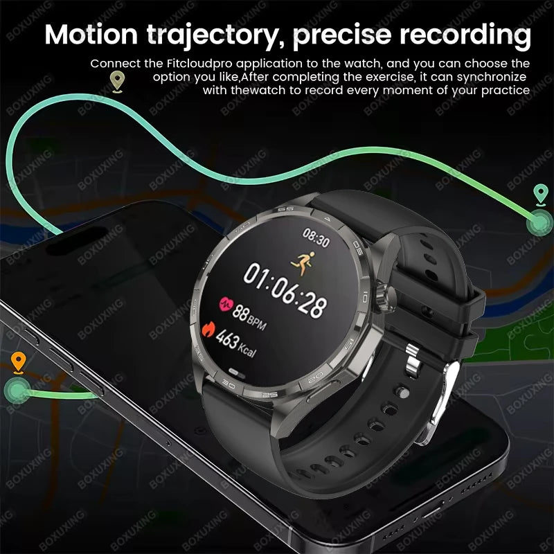 New Watch GT6 Smart Watch Men HD AMOLED Screen Always Show Time GPS Track Heart Rate Bluetooth Call Waterproof Sports Smartwatch