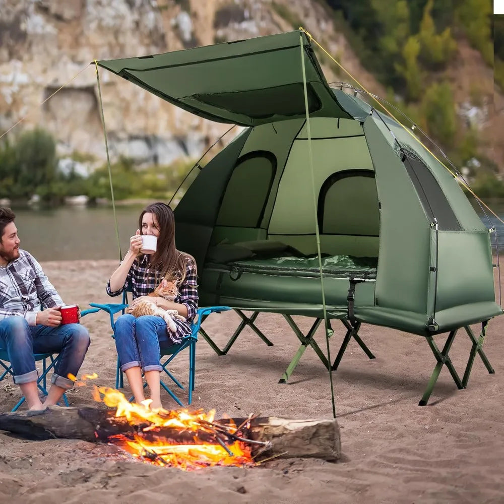 Gigatent 4-Person Camping Tent: Roomy, Lightweight, Durable for Outdoor Adventures - Weatherproof and Flame-Resistant Hiking She