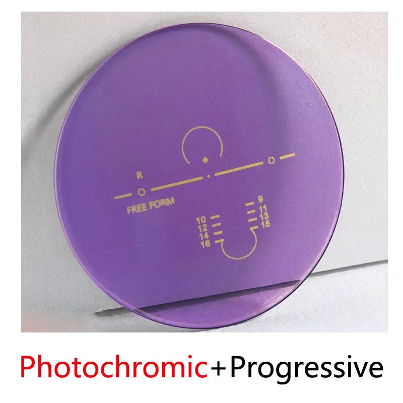 Color Progressive Photochromic Anti Blue Ray Multi Focus Prescription Lens Sunglasses Optical Diopter Lenses 1.56-1.74 MR-8 2pcs