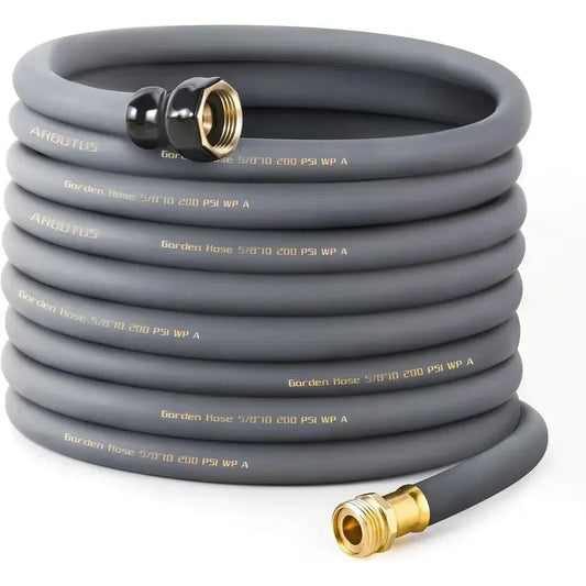 Garden Hose 5/8" x 75ft Brass Rubber Heavy Duty Water Hose 600 PSI Burst Pressure, Durable Flexible Hose for Yard, Car Wash, Pet