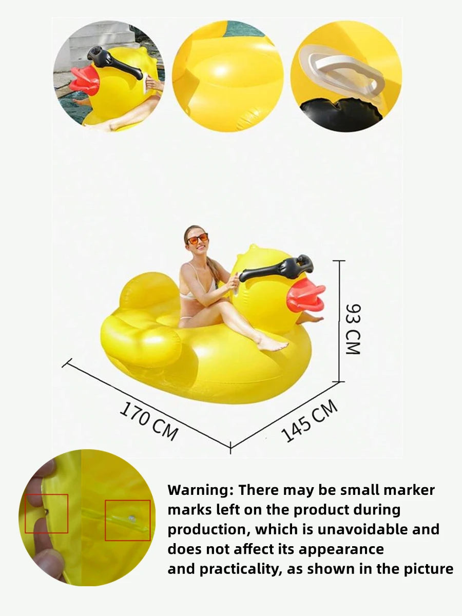 Thickened Swimming Pool Floating Bed Air Mattress water Hammock PVC infltable big yellow duck floating mat Floating Row