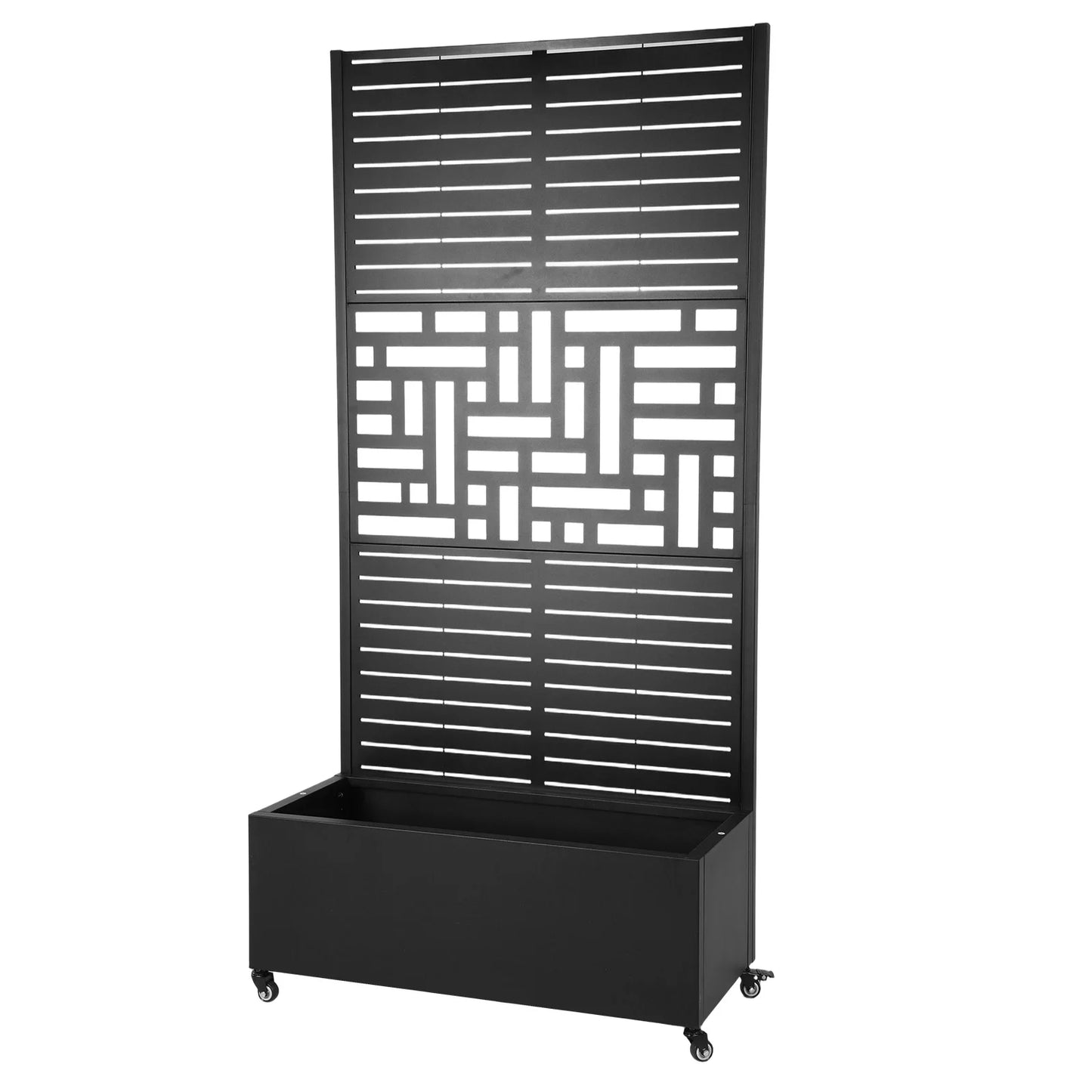 Privacy Screen Planter with Trellis and Wheels 70.87x35.43x15.75 Inch Garden Planter Suitable for Climbing Plants and Vegetables