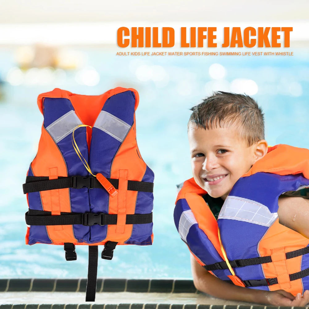1/2PCS Children Life Jacket With Whistle Adjustable Size Swimming Float Vest Fishing Drifting Swimming Life Vest For Water Sport