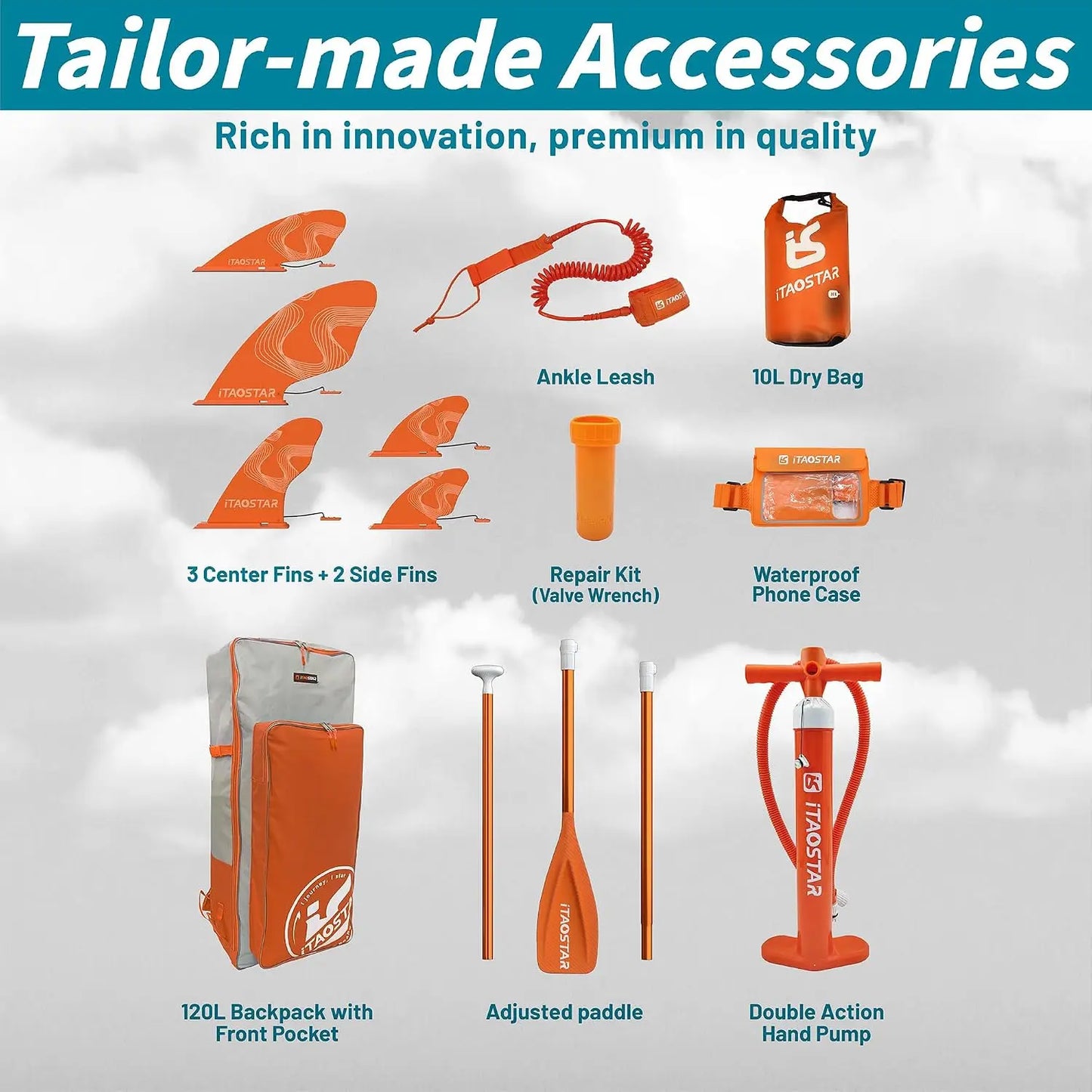 8'x29" / 11'x35" / 11'6"x34" / 11'x34" Inflatable Paddle Board, Premium SUP Accessories, Extra Wide for Balance, Tailored Fins