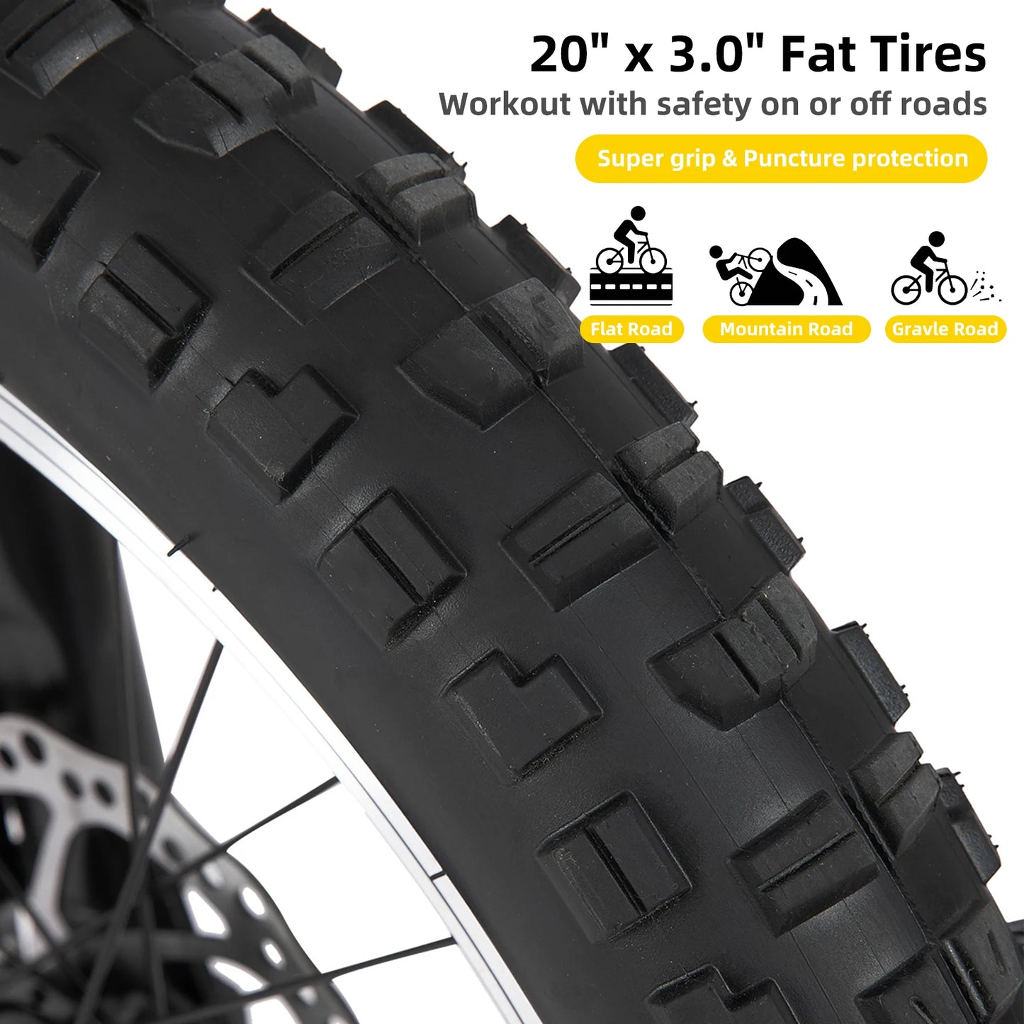 JOYSTAR 20 Inch Mountain Bike for Kids Ages 7-12 Year Old, Fat Tires, 7 Speed Shimano Drivetrain, Disc Brakes, Fat Tire, Black