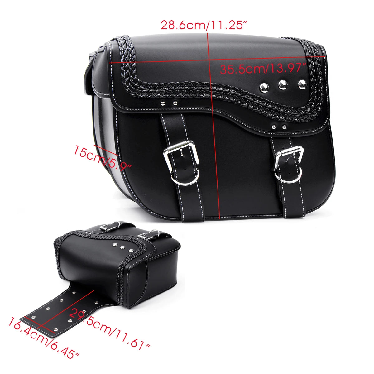 1Pair Motorcycle Saddle Bags PU Leather Side Tool Bag Luggage Storage Pouch Waterproof For Honda/Yamaha/Suzuki
