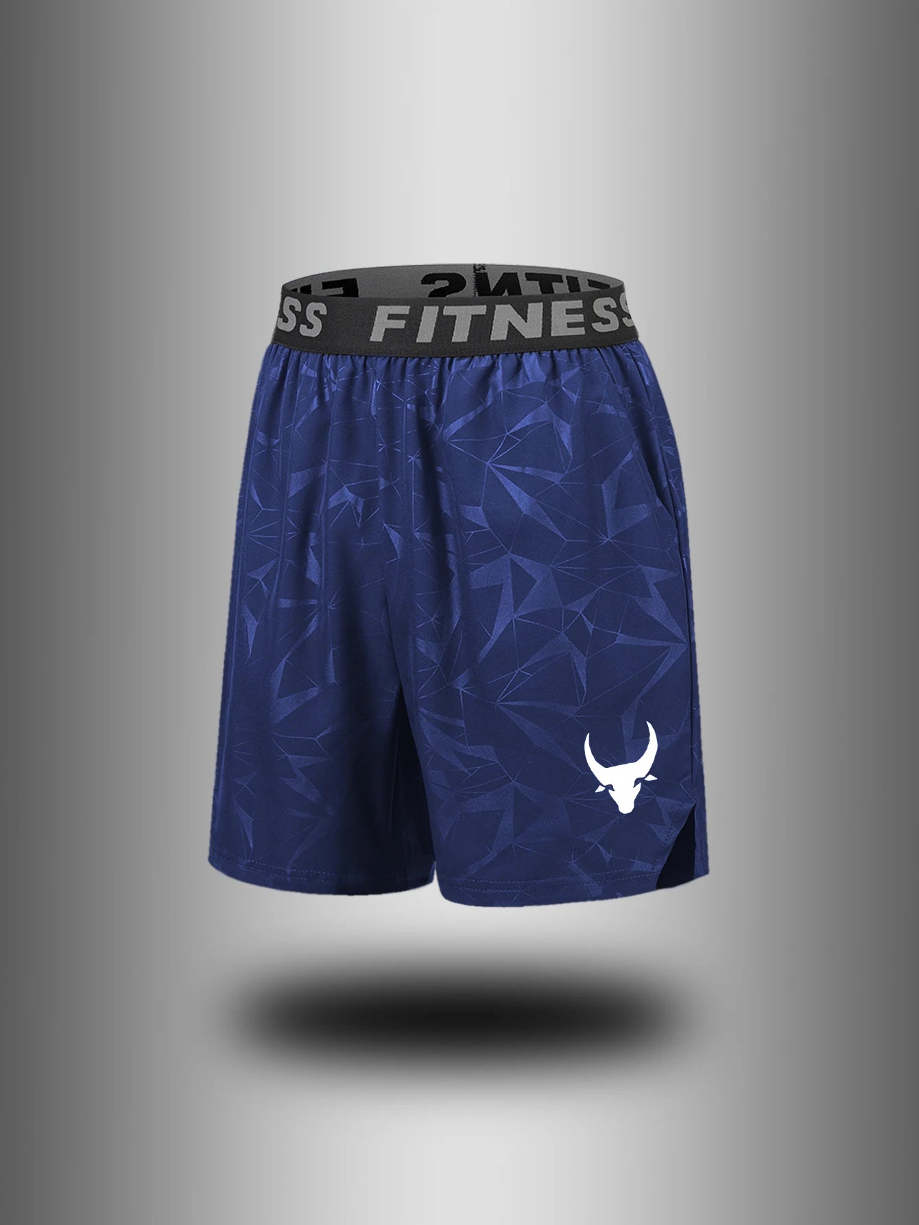 Men'S Athletic Quick-Dry Casual Elastic Waistband Shorts Set with Geometric Print Summer Sports Wear