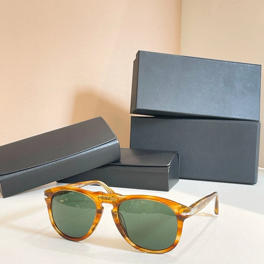Luxury Vintage Punk Fashion Trend Sunglasses 649-S Oversize Design Glass Lens Solid Thick Acetate Oval Style Unisex Top Quality