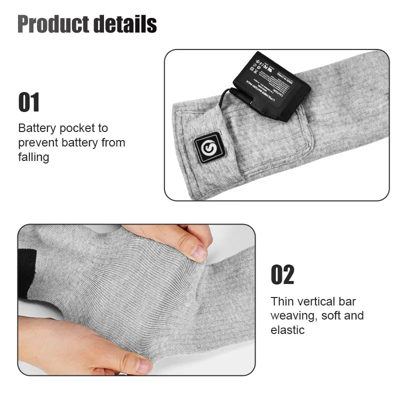Snow Deer Winter Heated Sock Thermal Stockings Woman Men Ski Camping Warm Socks Sports Rechargeable Battery Foot Warmer