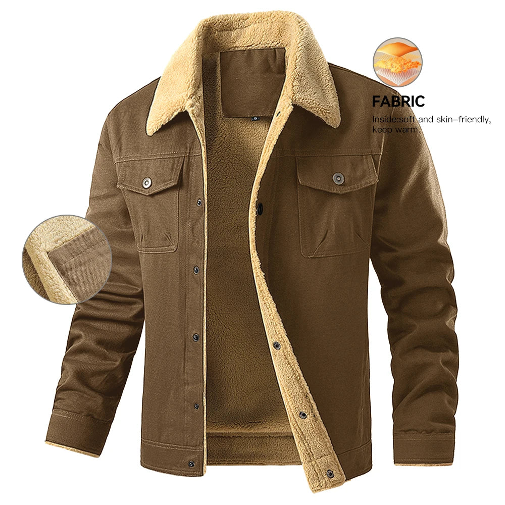 Men's Jackets Winter Warm Waterproof Fleece Lined High Quality Multi-color Coat Comfortable Casual Outerwear US Size