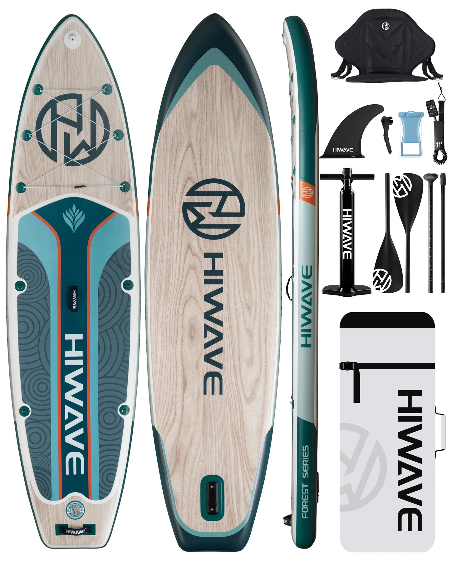 HIWAVE Waterproof Inflatable Paddle Sup Board Adult Standing Style Aquatic Fishing With Accessories SUB MYBOAT
