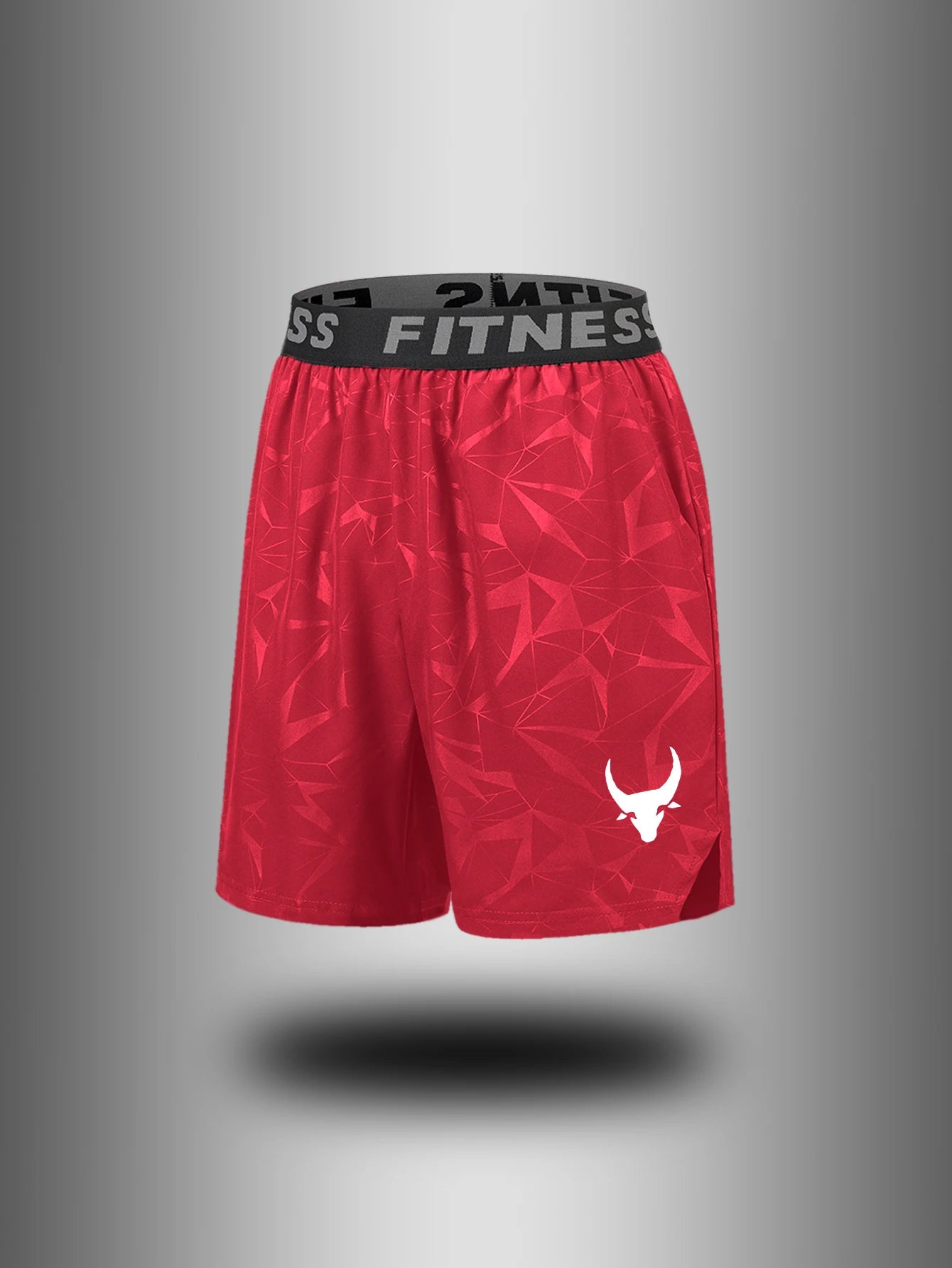 Men'S Athletic Quick-Dry Casual Elastic Waistband Shorts Set with Geometric Print Summer Sports Wear