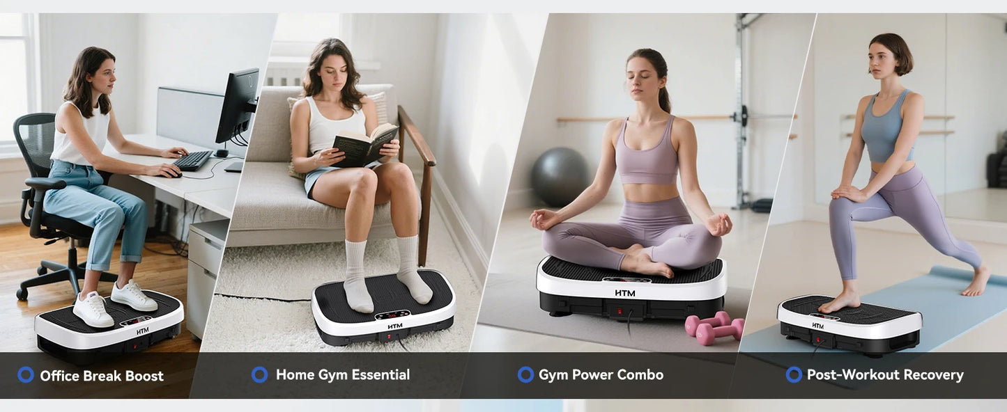 Vibration Plate Fitness Multi-Function Vibration Trainer 330lbs 120 Levels Whole Body Workout for Home Gym Muscle Relax Exercise