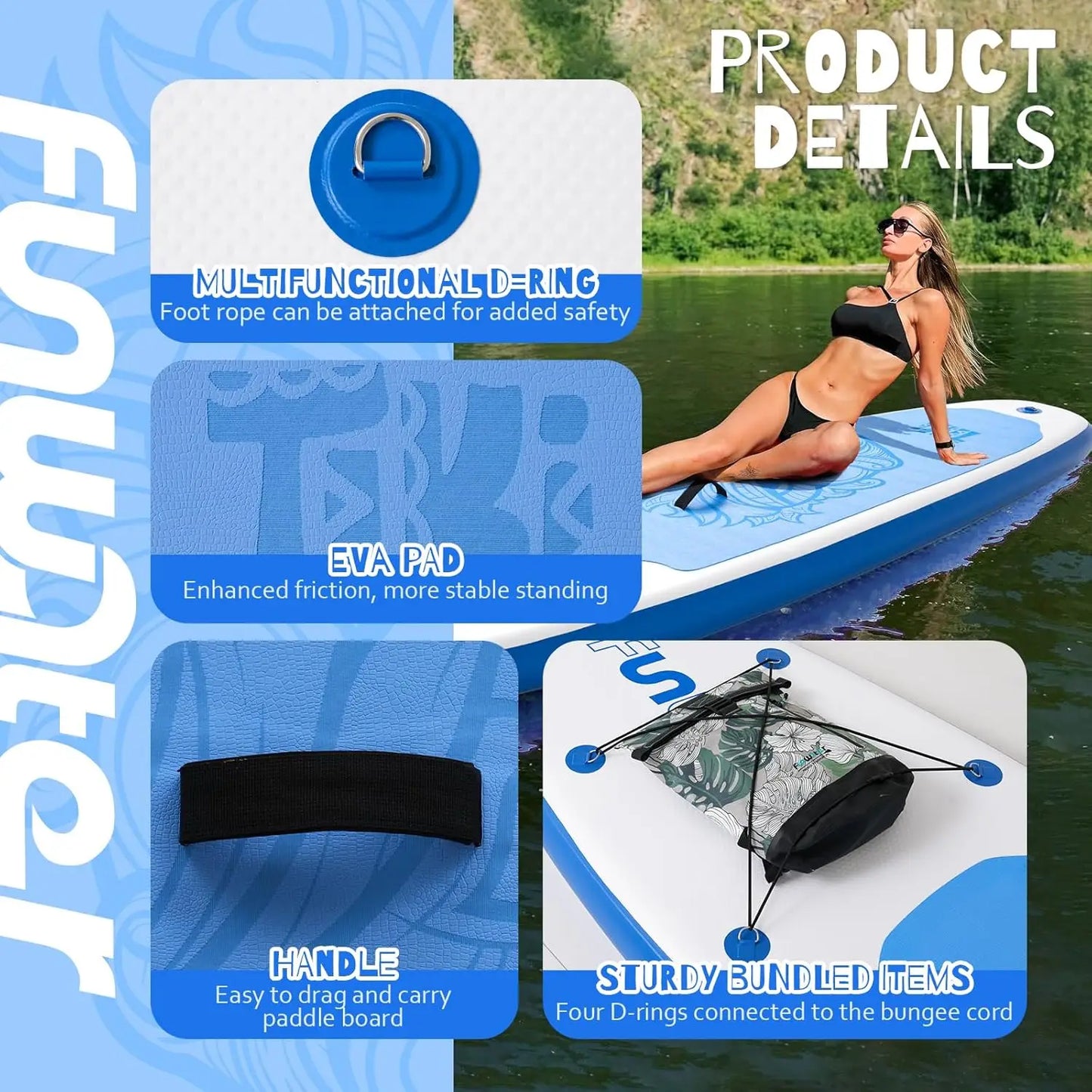 Inflatable Ultra-Light Stand Up Paddle Board for All Skill Levels with Premium SUP Paddleboard