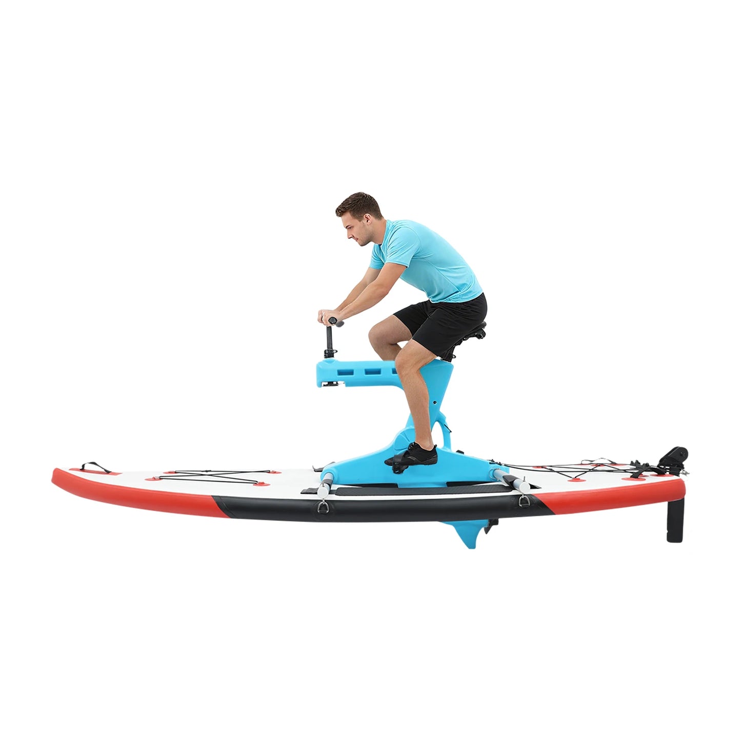 Water Bicycle for 1 Person, Adjustable Seat Handlebars 90° Rotate, Inflatable SUP Board with Elastic Cargo Rope