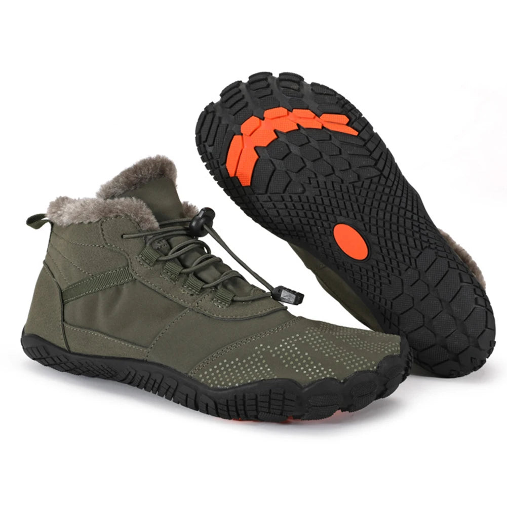 Women Men Winter Booties Warm Outdoor Work Shoes Anti-Slip Ankle Shoes Snow Casual Shoes for Trekking Climbing Working