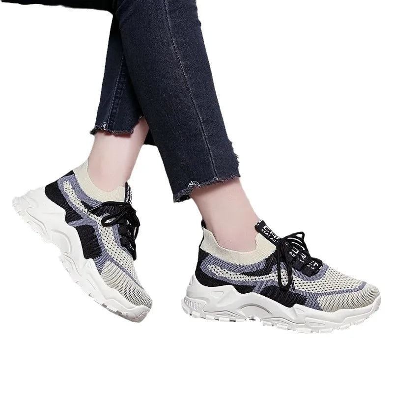 Women's Fashion Platform Dad Sneakers Lightweight Breathable Comfortable Daily Shoes for Casual Wear