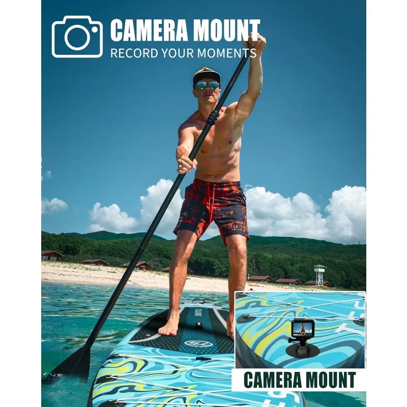 11'6x35'' Extra Wide Inflatable Paddle Board,All-Round Ultra Stable Stand Up Paddleboards with Plus Kits for 450lb/3 People/Fami