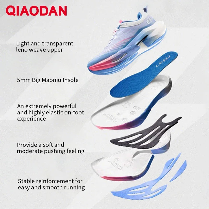 QIAODAN TG PLAID Running Shoes 2026 For Man Trainers Cushioning Carbon Board Sport Shoes Rebound Training Sneakers QDB023253295