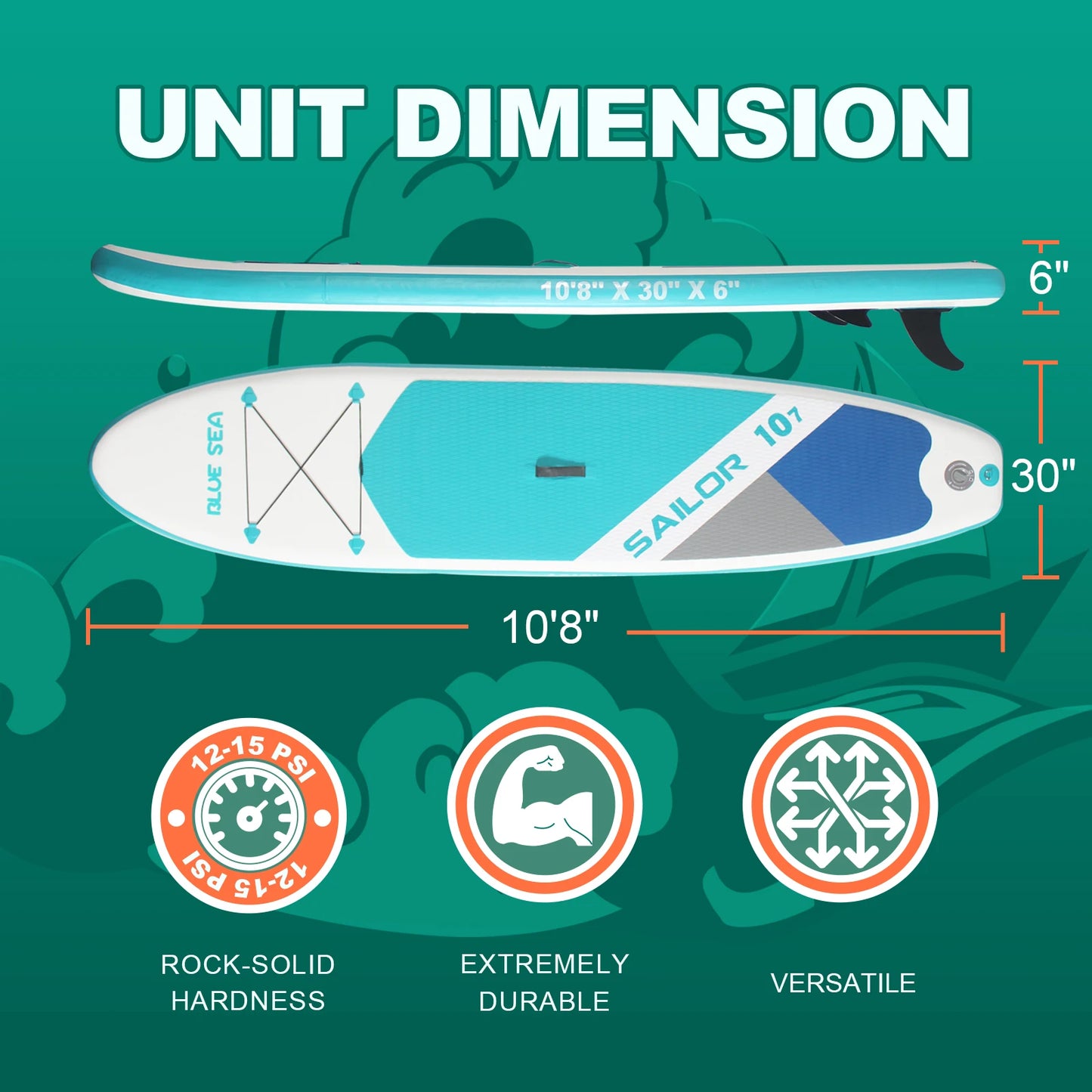 10ft 8in Inflatable Stand Up Paddle Board for Adult, Eco PVC, Non-Slip Deck, Surf/Yoga/Fishing