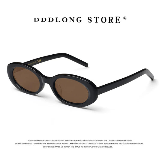 DDDLONG Retro Fashion Oval Punk Acetate Y2k Sunglasses Women Men Sun Glasses Vintage UV400 Outdoor Shades D740