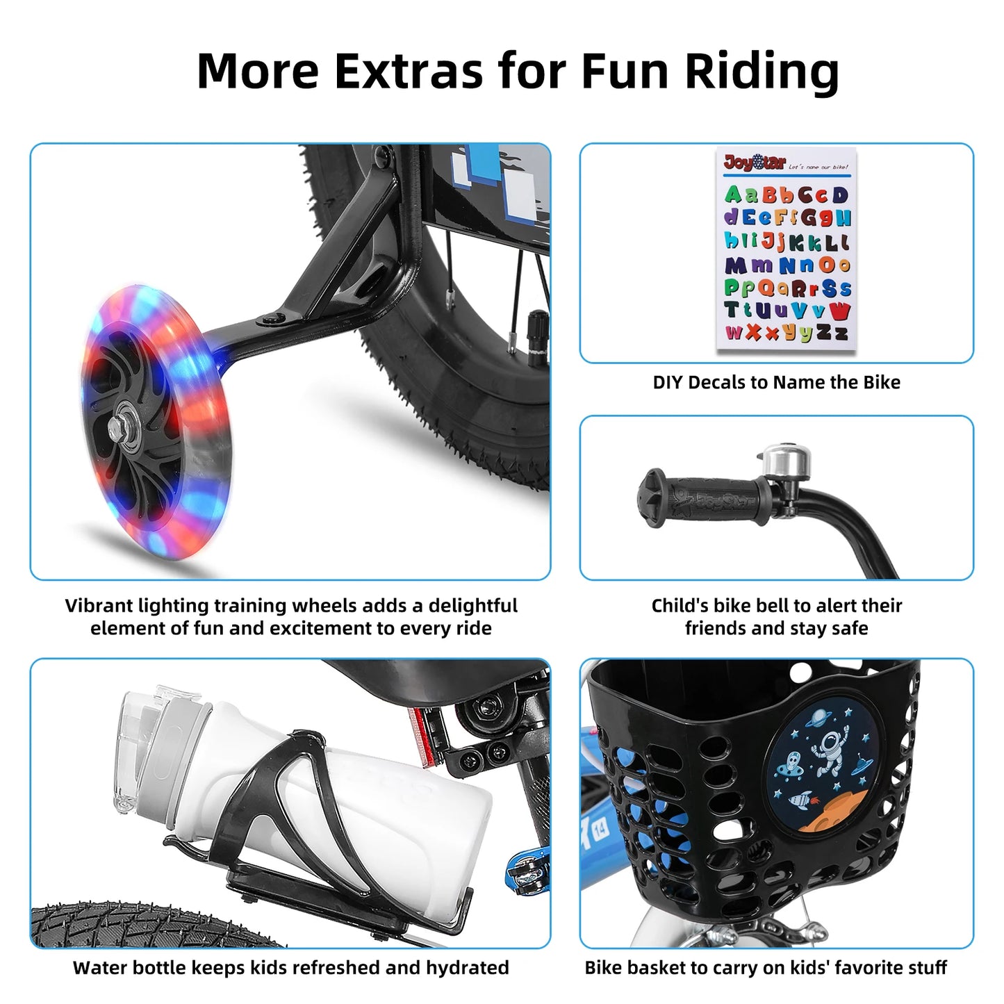 JOYSTAR 12 14 16 18 20 Inch Kids Bike with Light Up Training Wheels, Kids' Bicycle for Boys Girls Age 3-12 Years, Children Bikes