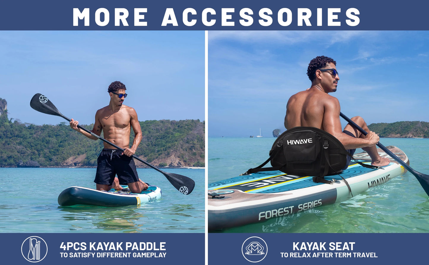 HIWAVE Waterproof Inflatable Paddle Sup Board Adult Standing Style Aquatic Fishing With Accessories SUB MYBOAT